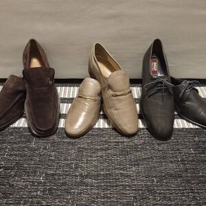 Men's Bally Slip On Loafer Shoe Collection Lot Of 3 Pairs